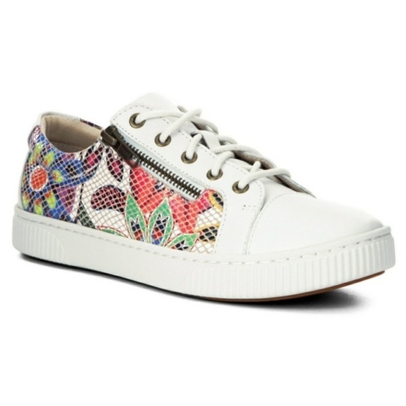 Born Mosaic Tamara Tamera Sneakers White Leather Brights 11 - Picture 1 of 12